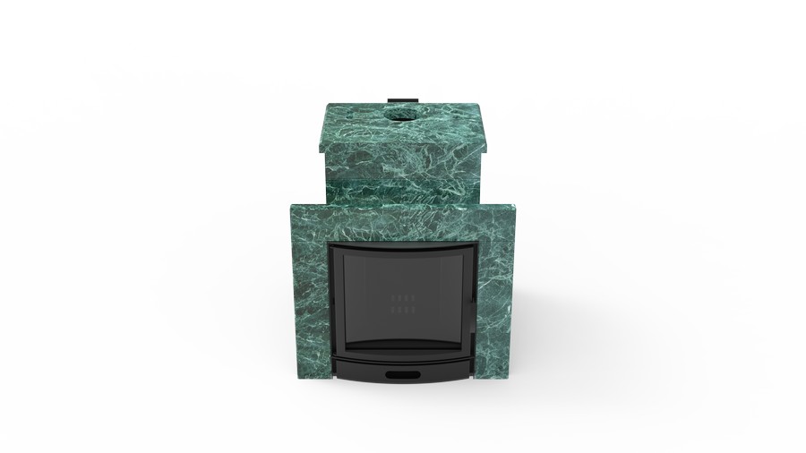 Печь в облицовке из натурального камня Genesis GN 500 облицовка закрытая со скосом талькохлорит-шлифовка фото в Новосибирске