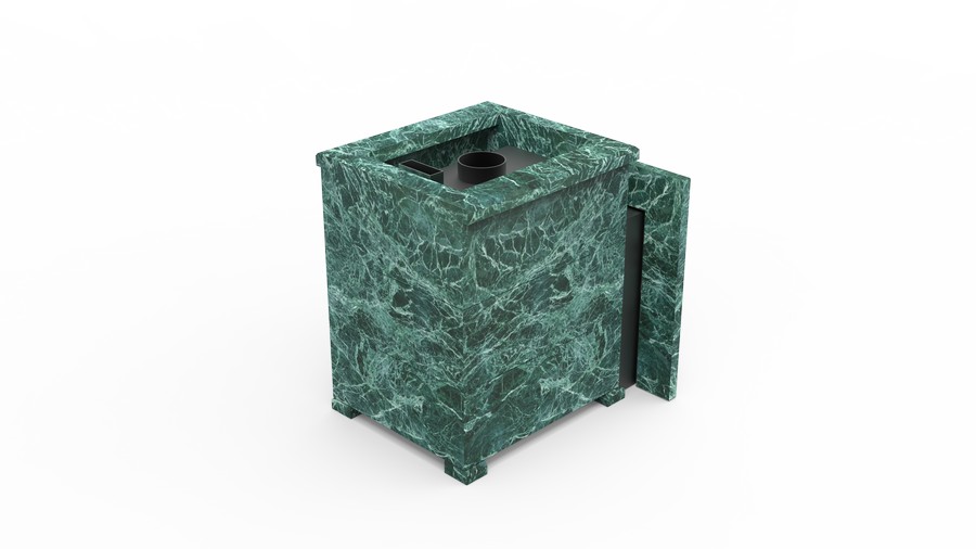 Печь в облицовке из натурального камня Genesis GN 500 облицовка открытая пироксенит-элит фото в Новосибирске