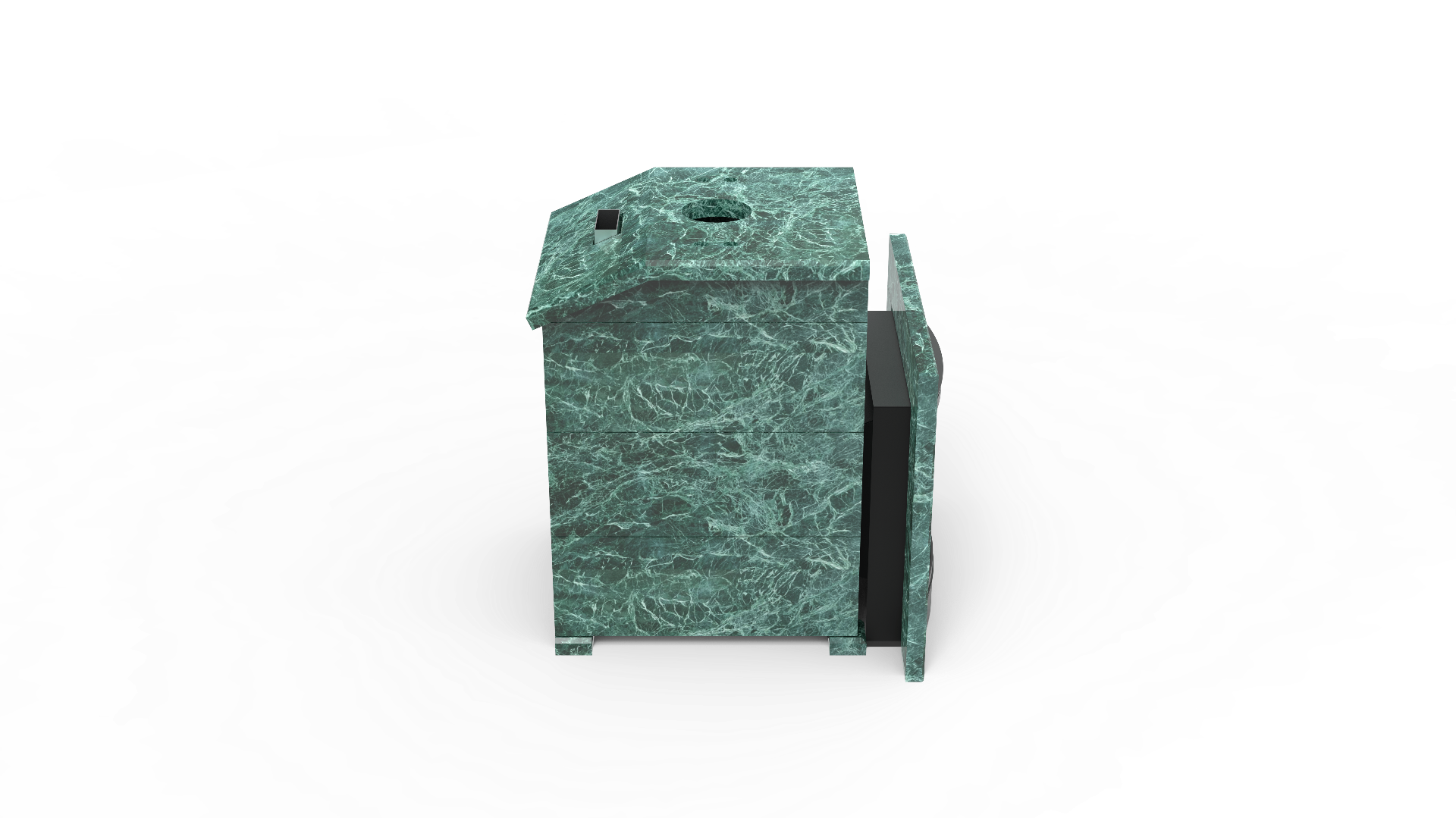 Печь из натурального камня Genesis GN 500 облицовка закрытая со скосом талькохлорит-шлифовка фото в Новосибирске