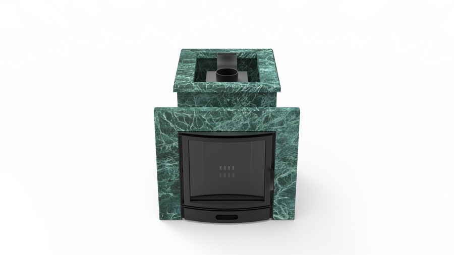 Печь в облицовке из натурального камня Genesis GN 500 облицовка открытая пироксенит-элит фото в Новосибирске