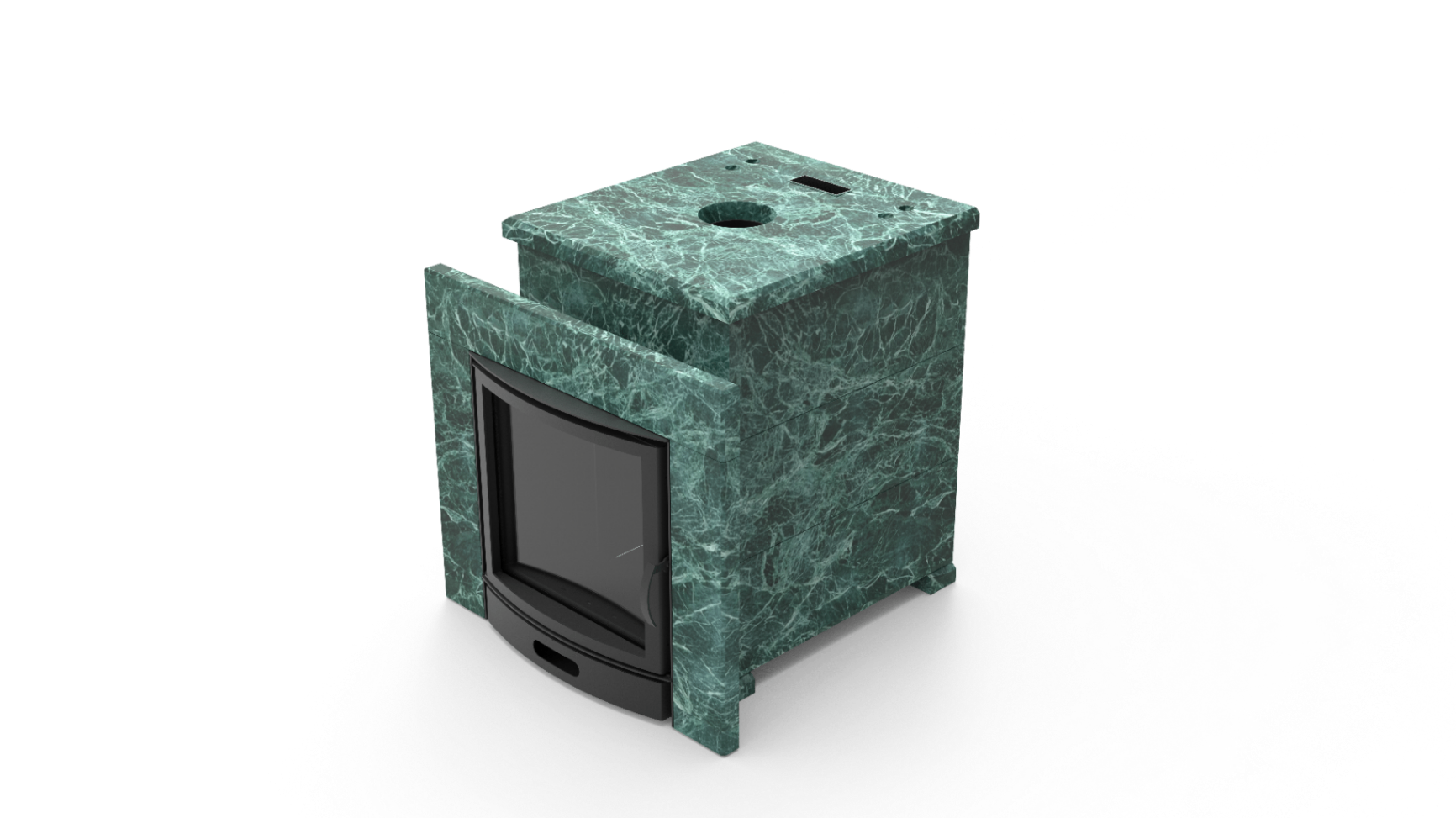 Печь из натурального камня Genesis GN 500 облицовка закрытая плоская пироксенит-элит фото в Новосибирске