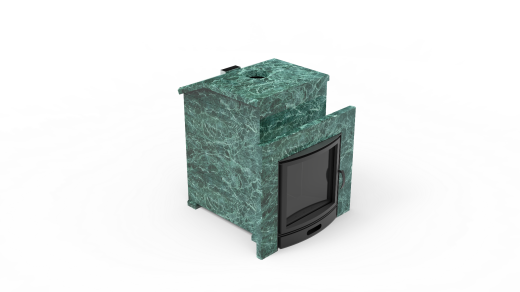 Печь из натурального камня Genesis GN 500 облицовка закрытая со скосом талькохлорит-шлифовка фото в Новосибирске