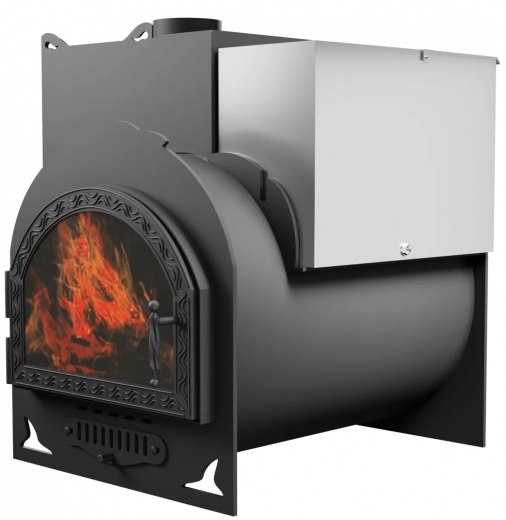 Печь Горыныч Мини, каменка с левой стороны, средняя дверь со стеклом фото в Новосибирске Печь Горыныч Мини, каменка с левой стороны, средняя дверь со стеклом фото в Новосибирске