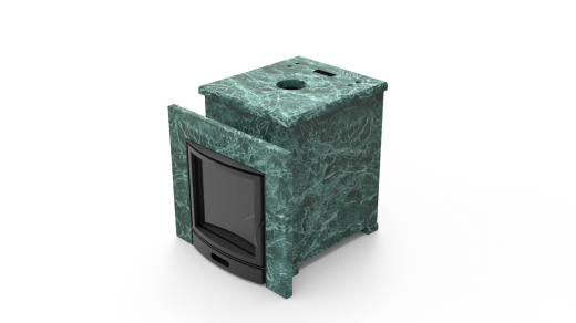 Печь из натурального камня Genesis GN 500 облицовка закрытая плоская пироксенит-элит фото в Новосибирске