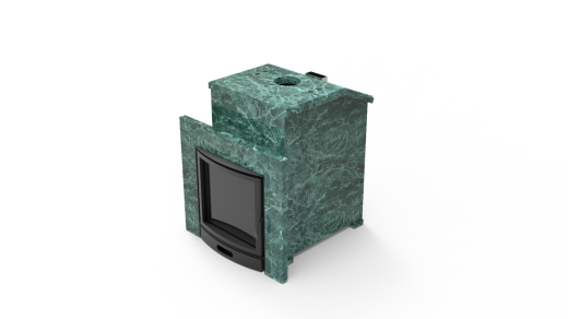 Печь из натурального камня Genesis GN 500 облицовка закрытая со скосом талькохлорит-шлифовка фото в Новосибирске