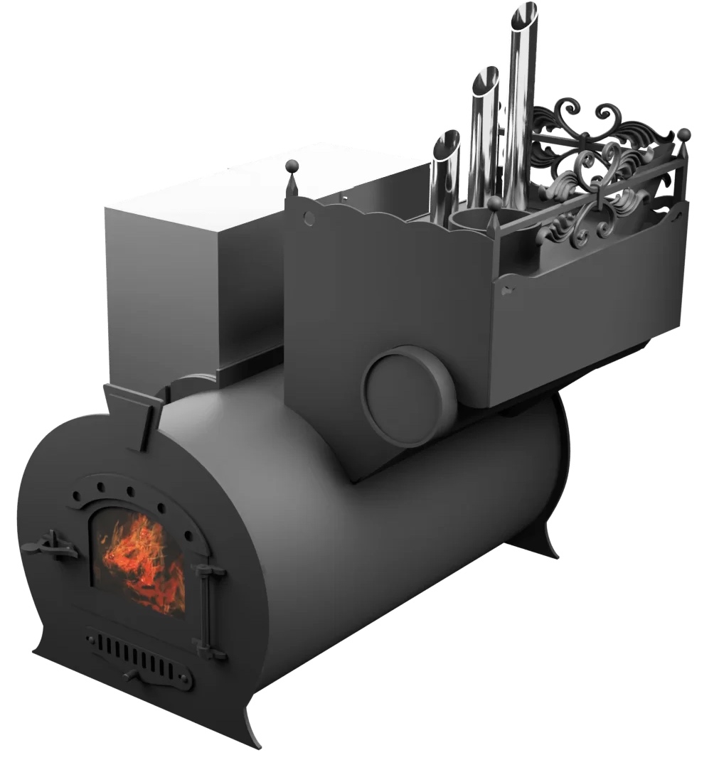 Печь Горыныч 3, каменка закрытая с парогенератором с правой стороны, малая дверь со стеклом фото в Новосибирске Печь Горыныч 3, каменка закрытая с парогенератором с правой стороны, малая дверь со стеклом фото в Новосибирске