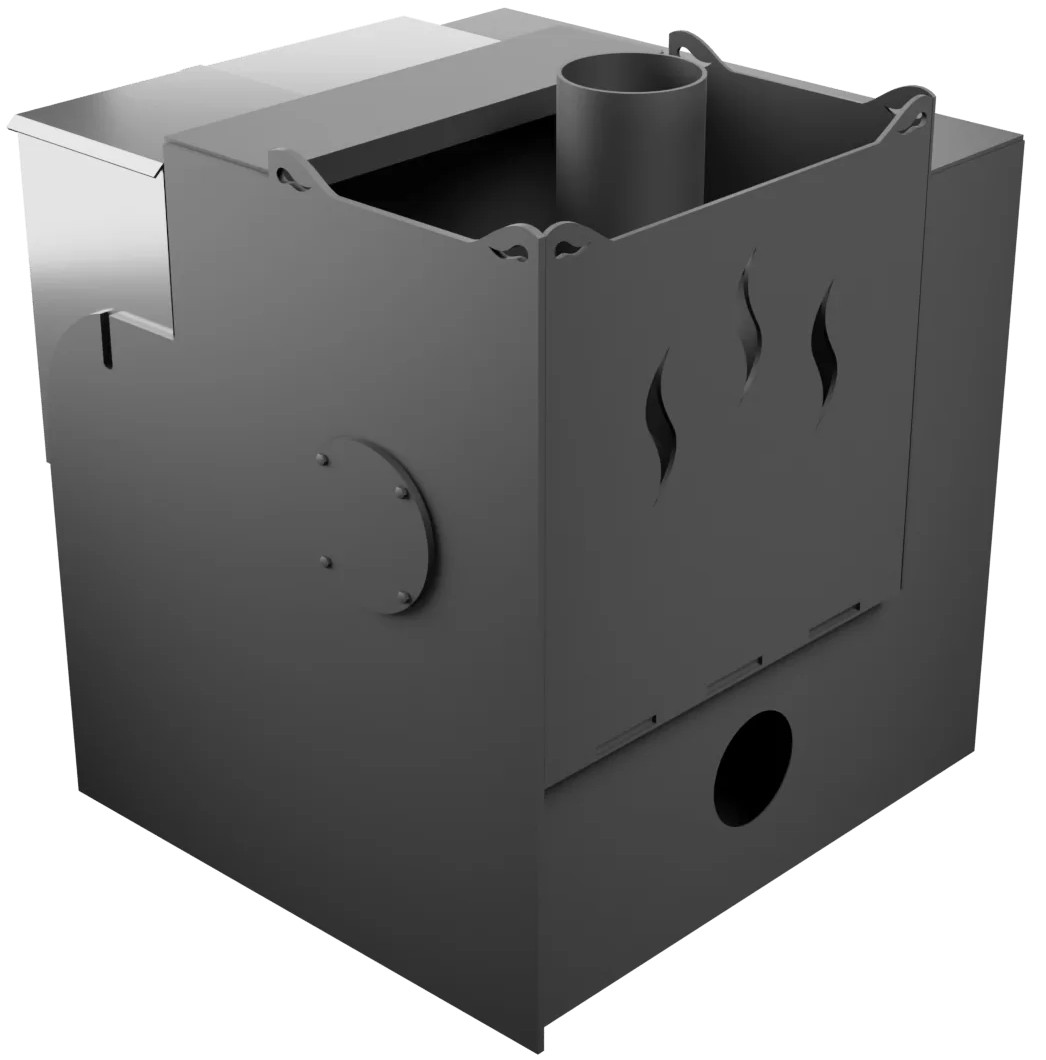 Печь Горыныч Мини, каменка с левой стороны, малое стекло, система воздушного отопления с порталом фото в Новосибирске Печь Горыныч Мини, каменка с левой стороны, малое стекло, система воздушного отопления с порталом фото в Новосибирске