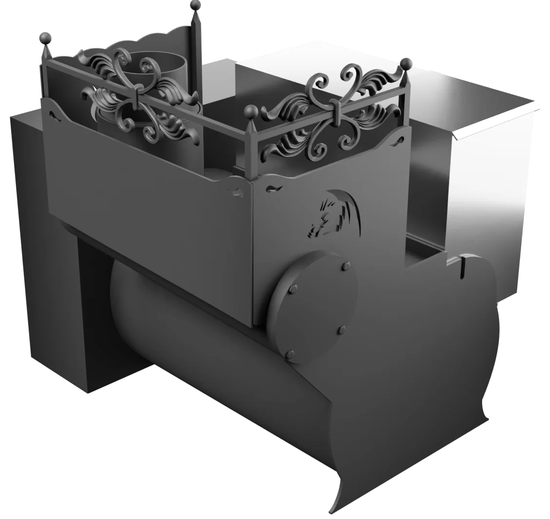 Печь Горыныч 3, каменка с правой стороны, большая дверь со стеклом, естественная система воздушного отопления фото в Новосибирске Печь Горыныч 3, каменка с правой стороны, большая дверь со стеклом, естественная система воздушного отопления фото в Новосибирске
