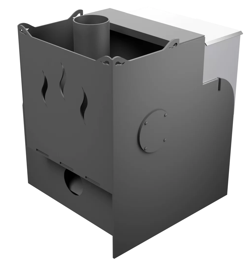 Печь Горыныч Мини, каменка с правой стороны, система воздушного отопления фото в Новосибирске Печь Горыныч Мини, каменка с правой стороны, система воздушного отопления фото в Новосибирске