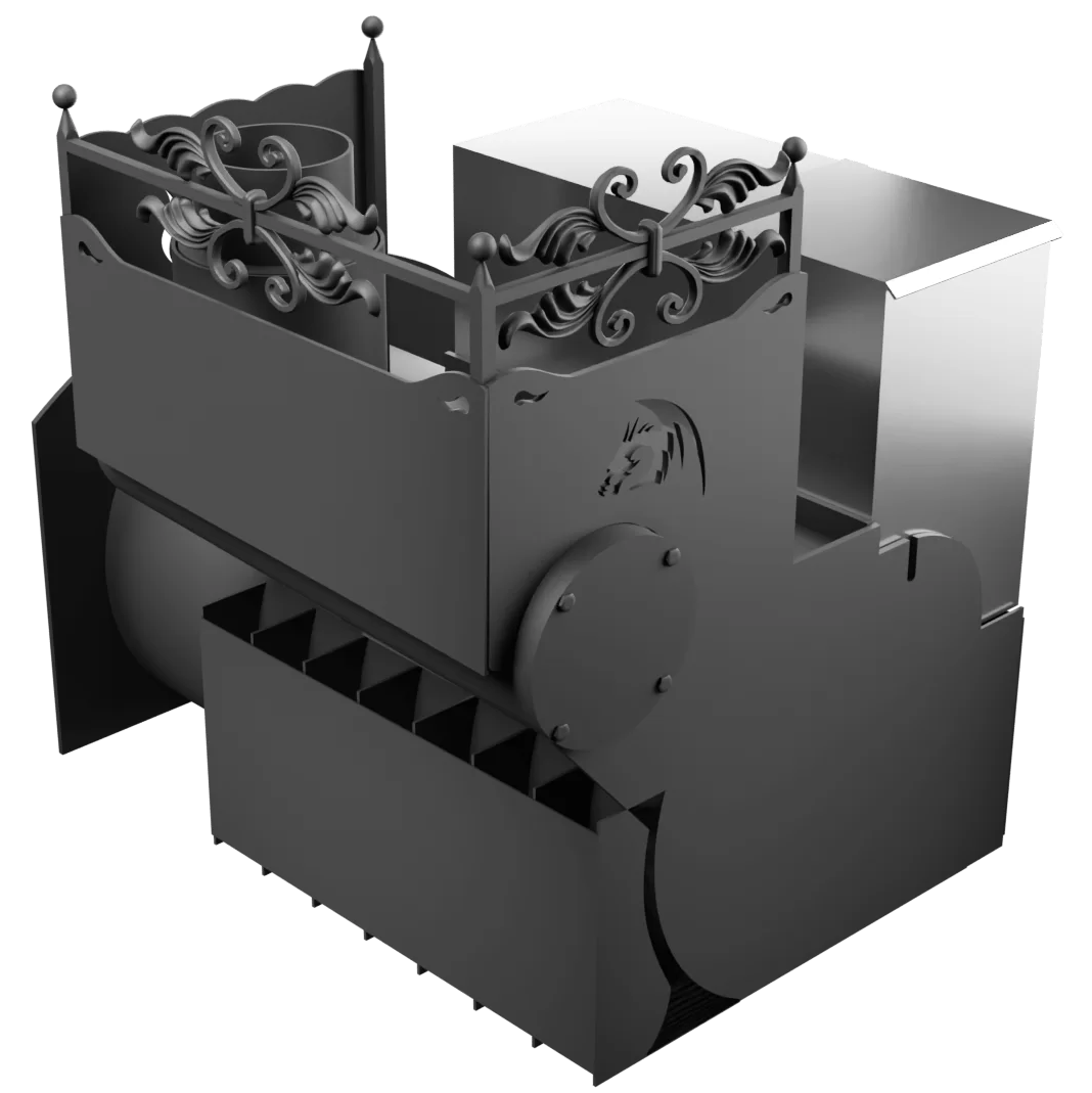 Печь Горыныч 3 с конвекцией, каменка с правой стороны, большая дверь со стеклом фото в Новосибирске Печь Горыныч 3 с конвекцией, каменка с правой стороны, большая дверь со стеклом фото в Новосибирске