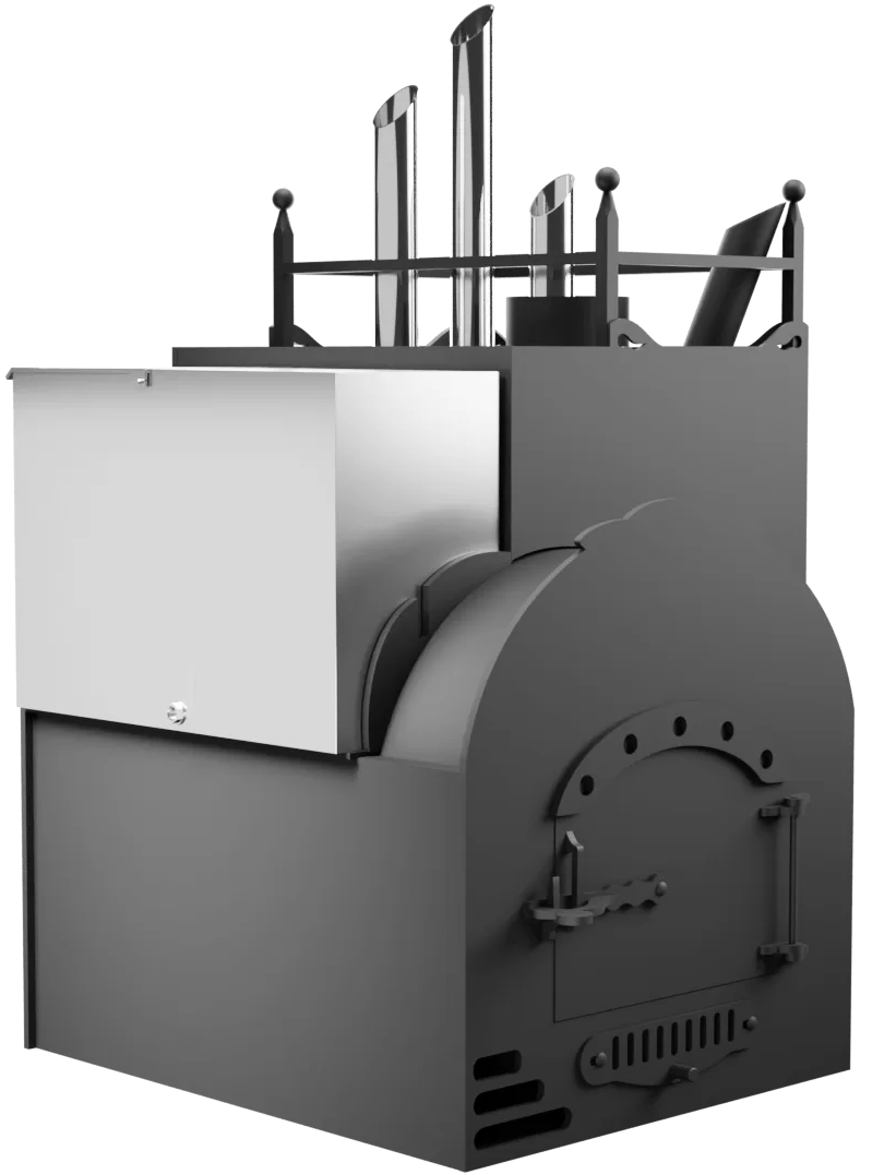 Печь Горыныч Мини, каменка закрытая с парогенератором с правой стороны, система воздушного отопления фото в Новосибирске Печь Горыныч Мини, каменка закрытая с парогенератором с правой стороны, система воздушного отопления фото в Новосибирске