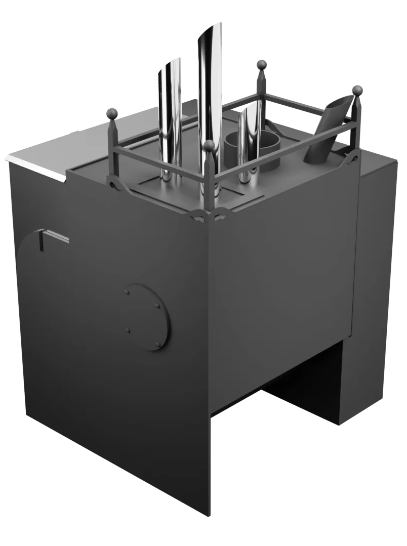 Печь Горыныч Мини, каменка закрытая с парогенератором с левой стороны, естественная система воздушного отопления фото в Новосибирске Печь Горыныч Мини, каменка закрытая с парогенератором с левой стороны, естественная система воздушного отопления фото в Новосибирске
