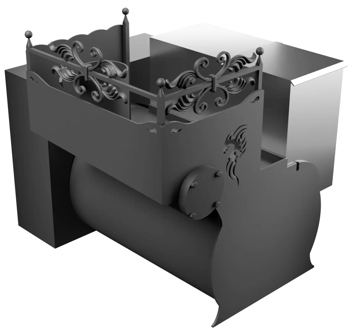 Печь Горыныч 3, каменка с правой стороны, малая дверь со стеклом, естественная система воздушного отопления фото в Новосибирске Печь Горыныч 3, каменка с правой стороны, малая дверь со стеклом, естественная система воздушного отопления фото в Новосибирске