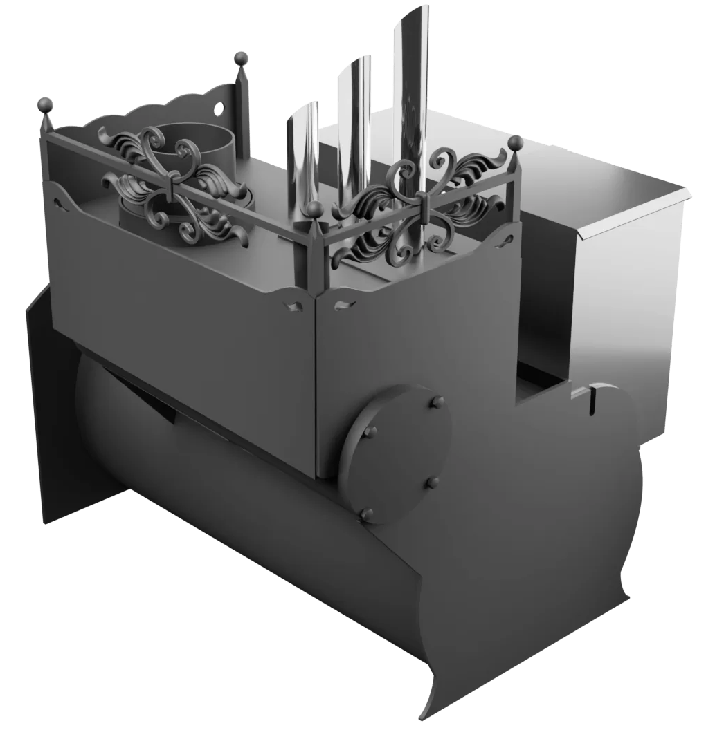Печь Горыныч 3, каменка закрытая с парогенератором с правой стороны, большая дверь со стеклом фото в Новосибирске Печь Горыныч 3, каменка закрытая с парогенератором с правой стороны, большая дверь со стеклом фото в Новосибирске