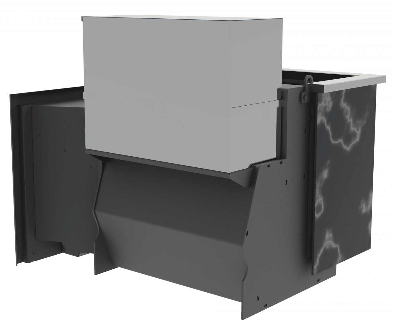 Банный камин 500, сталь+СВО фото в Новосибирске Банный камин 500, сталь+СВО фото в Новосибирске