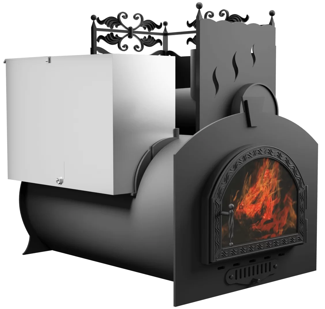 Печь Горыныч 3, каменка с правой стороны, средняя дверь со стеклом фото в Новосибирске Печь Горыныч 3, каменка с правой стороны, средняя дверь со стеклом фото в Новосибирске