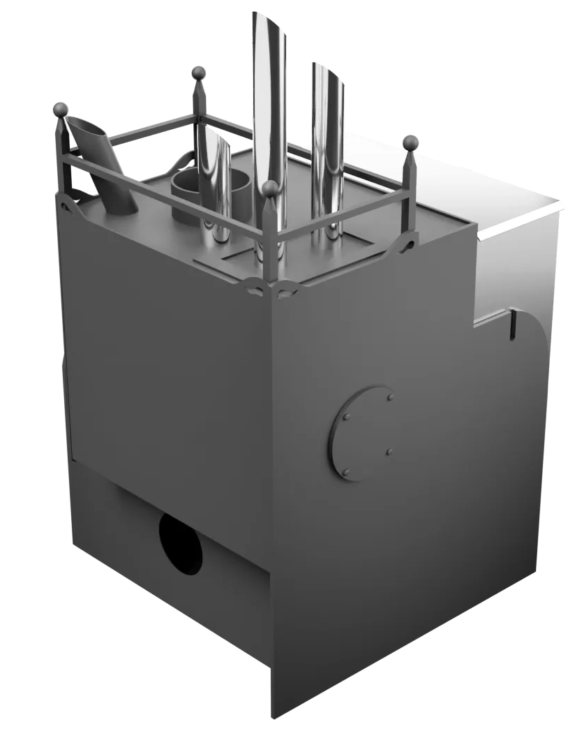Печь Горыныч Мини, каменка закрытая с парогенератором с правой стороны, система воздушного отопления фото в Новосибирске Печь Горыныч Мини, каменка закрытая с парогенератором с правой стороны, система воздушного отопления фото в Новосибирске