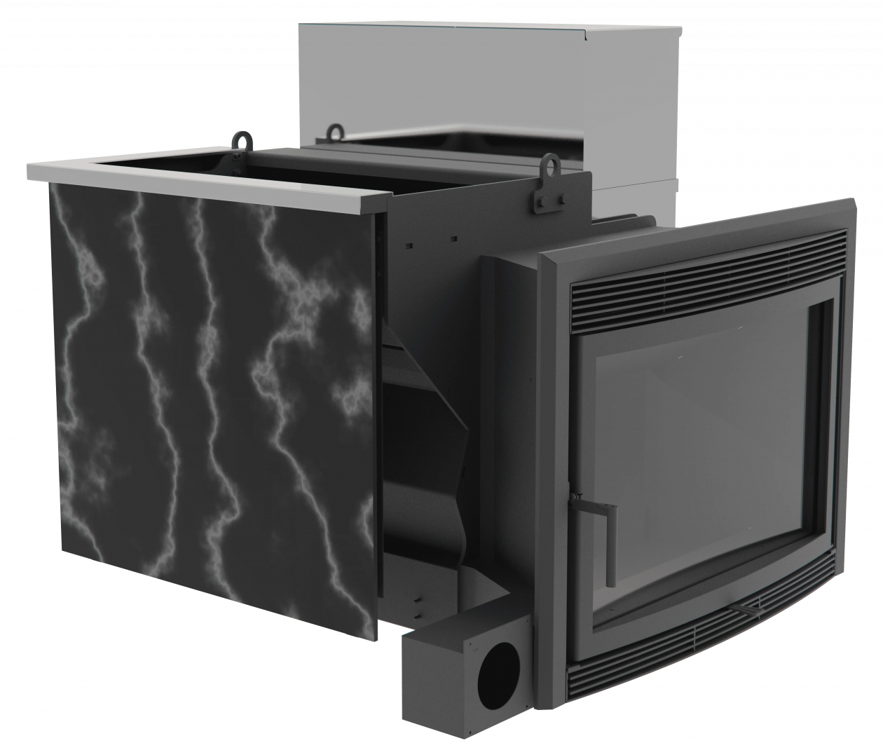 Банный камин 800, AISI 430 фото в Новосибирске Банный камин 800, AISI 430 фото в Новосибирске