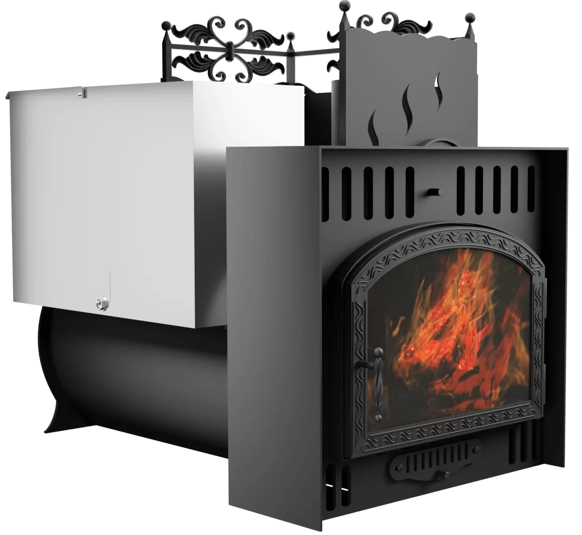 Печь Горыныч 3, каменка с правой стороны, большая дверь со стеклом, естественная система воздушного отопления фото в Новосибирске Печь Горыныч 3, каменка с правой стороны, большая дверь со стеклом, естественная система воздушного отопления фото в Новосибирске