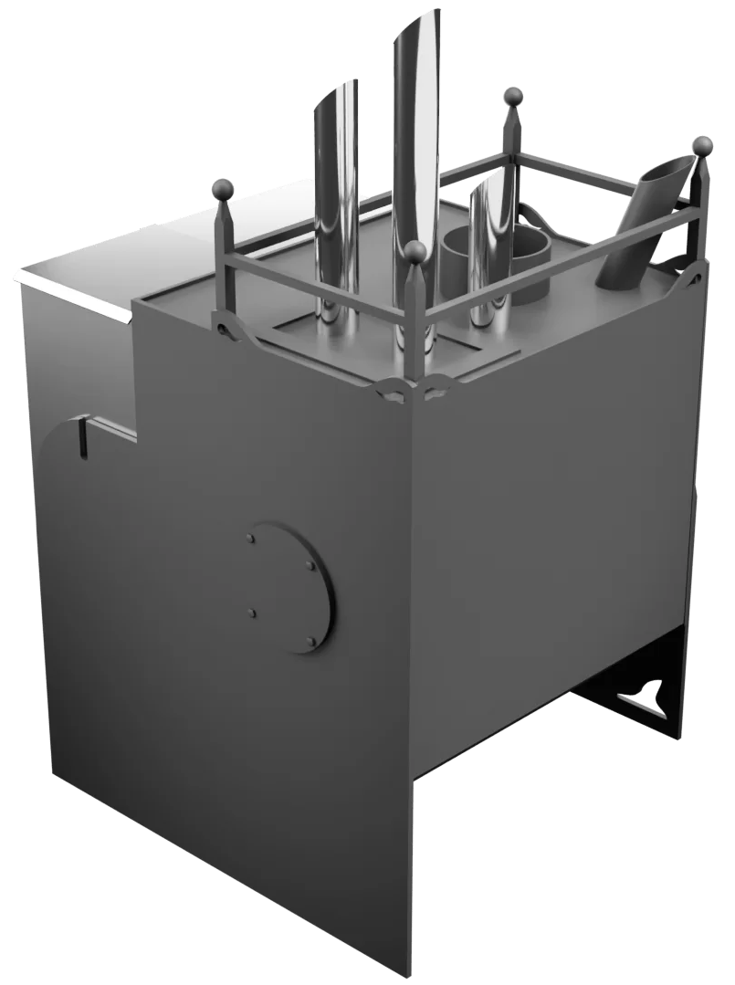 Печь Горыныч Мини, каменка закрытая с парогенератором с левой стороны фото в Новосибирске Печь Горыныч Мини, каменка закрытая с парогенератором с левой стороны фото в Новосибирске