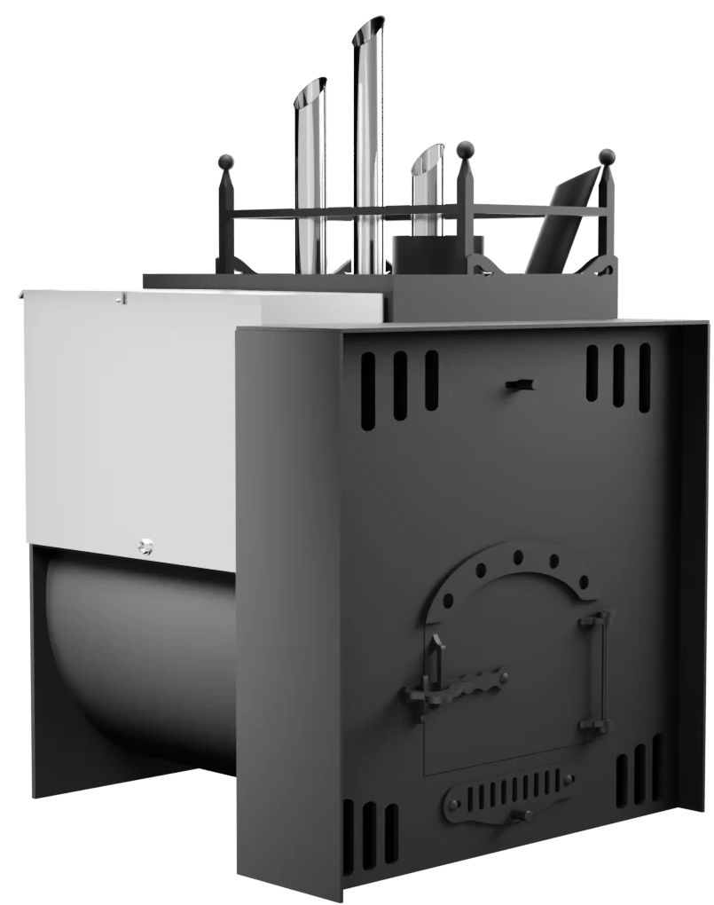 Печь Горыныч Мини, каменка закрытая с парогенератором с правой стороны, естественная система воздушного отопления фото в Новосибирске Печь Горыныч Мини, каменка закрытая с парогенератором с правой стороны, естественная система воздушного отопления фото в Новосибирске