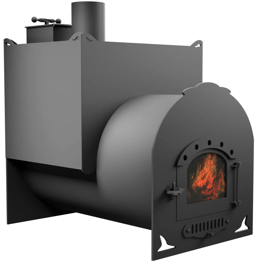 Печь Горыныч Мини, двойная каменка, малая дверь со стеклом фото в Новосибирске Печь Горыныч Мини, двойная каменка, малая дверь со стеклом фото в Новосибирске