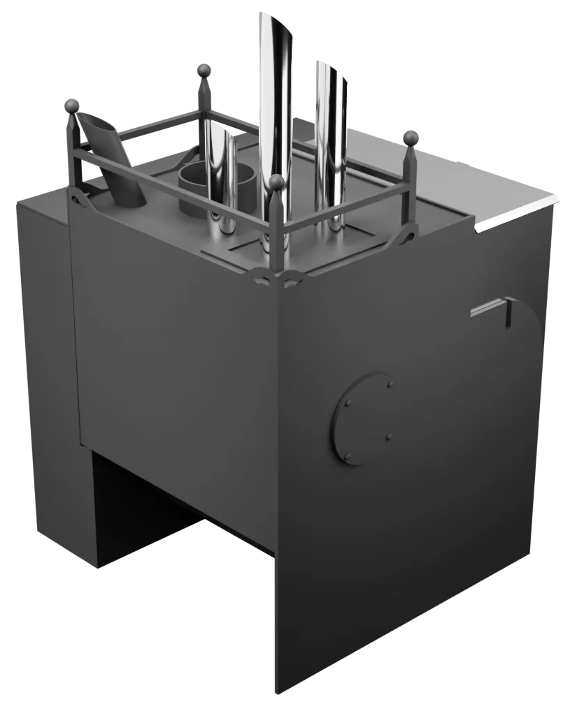 Печь Горыныч Мини, каменка закрытая с парогенератором с правой стороны, естественная система воздушного отопления фото в Новосибирске Печь Горыныч Мини, каменка закрытая с парогенератором с правой стороны, естественная система воздушного отопления фото в Новосибирске